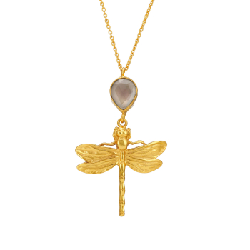 Kette aus Messing, vergoldet, weißer Onyx